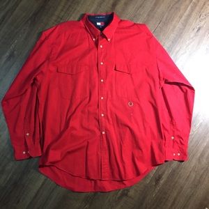XL Red Tommy Hilfiger Casual dress shirt